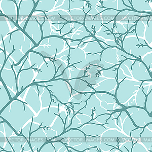 Winter seamless pattern with stylized tree branches - royalty-free vector image