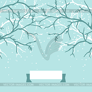 Зимний фон дизайн с стилизованные ветви деревьев - рисунок в векторе