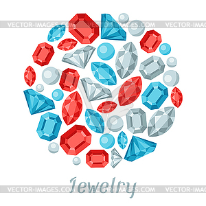 Background design with beautiful jewelry precious - vector image