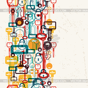 Seamless pattern with locks and keys icons - vector clip art