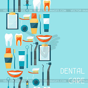 Medical seamless pattern with dental equipment icons - vector image