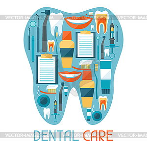 Medical background design with dental equipment - vector image