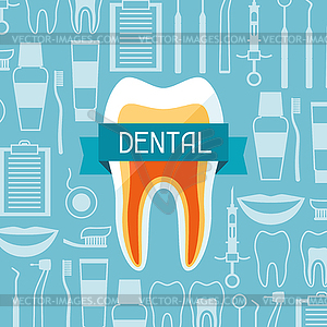 Medical background design with dental equipment - vector image