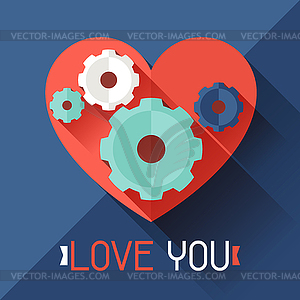 Happy Valentine`s in flat style - vector image