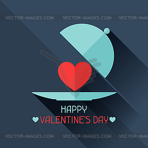 Happy Valentine`s in flat style - vector image