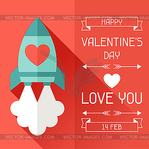 Happy Valentine`s in flat style - vector clipart