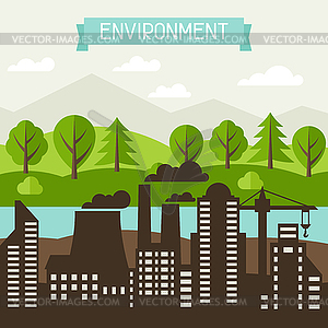 Ecology and environment concept  - vector clipart