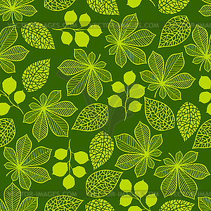 Pattern with stylized green leaves - vector clip art