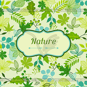 Background of stylized green leaves - vector image