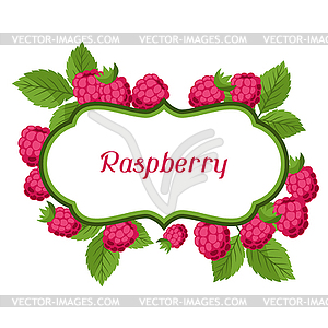 Nature background design with raspberries - vector image