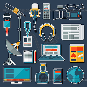 Set of journalism icons - vector clipart