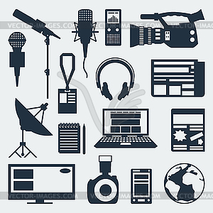 Set of journalism icons - vector clip art