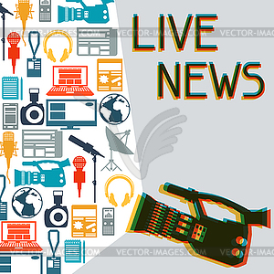 Background with journalism icons - royalty-free vector image