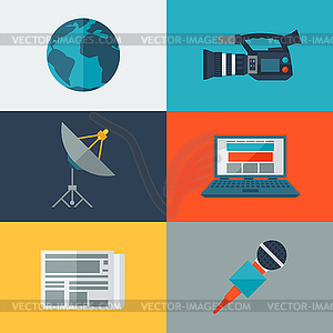 Set of journalism icons - vector image
