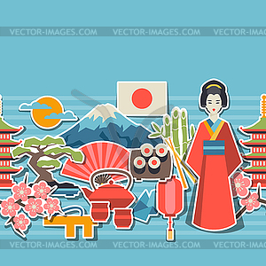 Japan seamless pattern - vector clip art