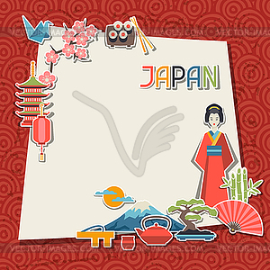 Япония дизайн фона - изображение в векторе