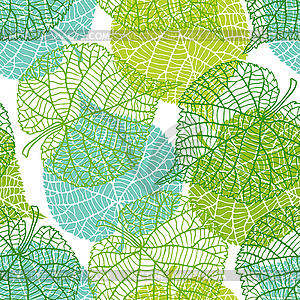 Seamless nature pattern with green leaves - vector clip art