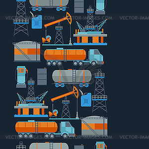 Промышленные бесшовные модели с маслом и бензином - векторный графический клипарт