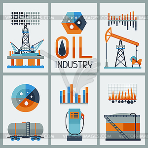 Industrial infographic design with oil and petrol - vector clipart