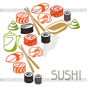 Background with sushi - vector clipart / vector image