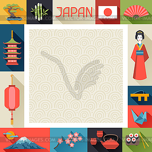 Japan background design - vector image