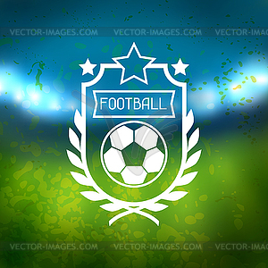 Sports label with football symbols - vector image