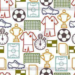 Sports seamless pattern with soccer symbols - stock vector clipart