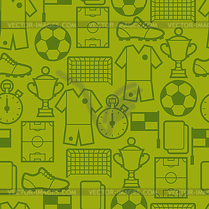 Sports seamless pattern with soccer symbols - vector clip art