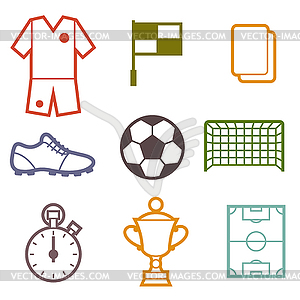 Set of sports soccer football symbols - vector image