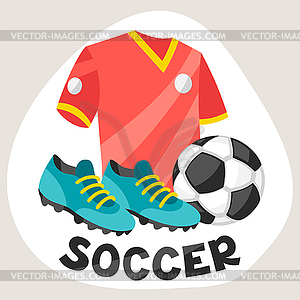 Sports background with soccer symbols - vector clip art