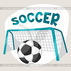 Sports background with soccer symbols - vector clipart