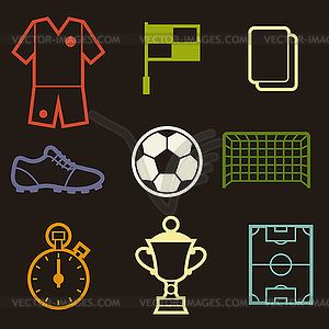 Set of sports soccer football symbols - vector clipart