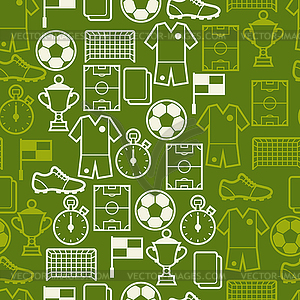 Sports seamless pattern with soccer symbols - vector image