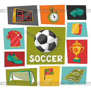 Спорт фон с футбольный футбольных символов - векторный дизайн