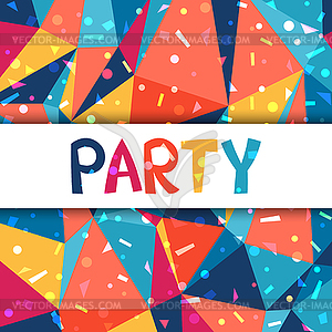 Celebration party poster with shiny confetti - vector clipart
