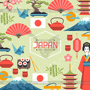 Япония дизайн фона - векторный графический клипарт