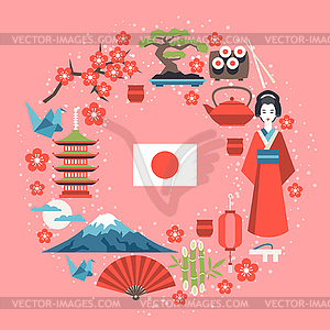 Japan background design - vector clip art