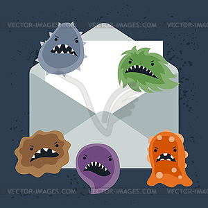 Abstract email spam virus infection - vector clip art