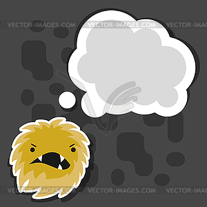 Background with little angry virus or monster - vector clip art