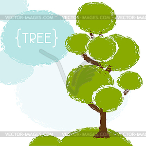 Natural background with tree in grunge style - vector image