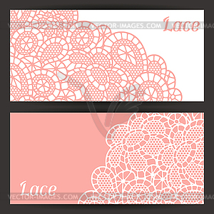 Vintage fashion lace banners with abstract flowers - vector clip art