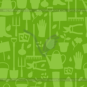 Background with garden design elements and icons - vector clipart