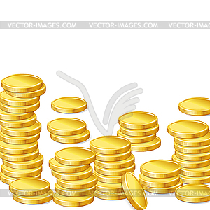 Stacks of gold coins - vector image