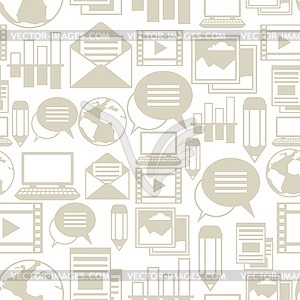 Media and communication seamless pattern with blog - vector image