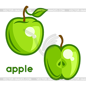 Stylized fresh apple - vector clipart / vector image