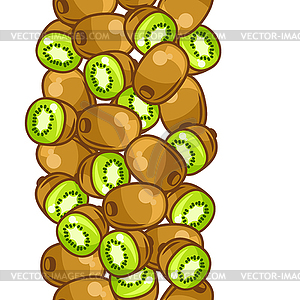 Background design with stylized fresh ripe kiwi - vector clipart