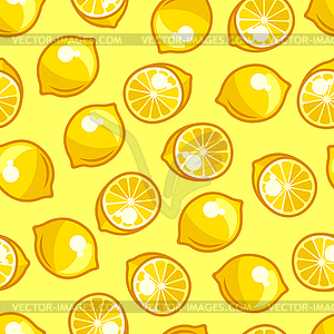Seamless pattern with stylized fresh ripe lemons - vector image