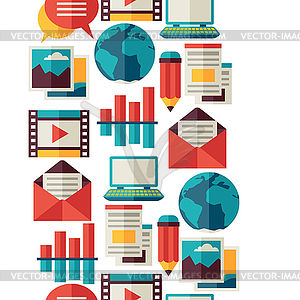 Media and communication seamless pattern with blog - vector image