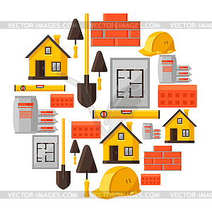 Industrial background design with housing - color vector clipart