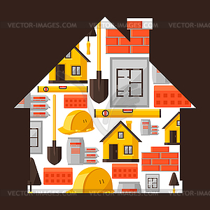 Industrial background design with housing - vector clip art